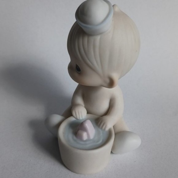 Precious Moments "I would be sunk without you" Sailor Baby with Boat 102970 1987 - Picture 8 of 14